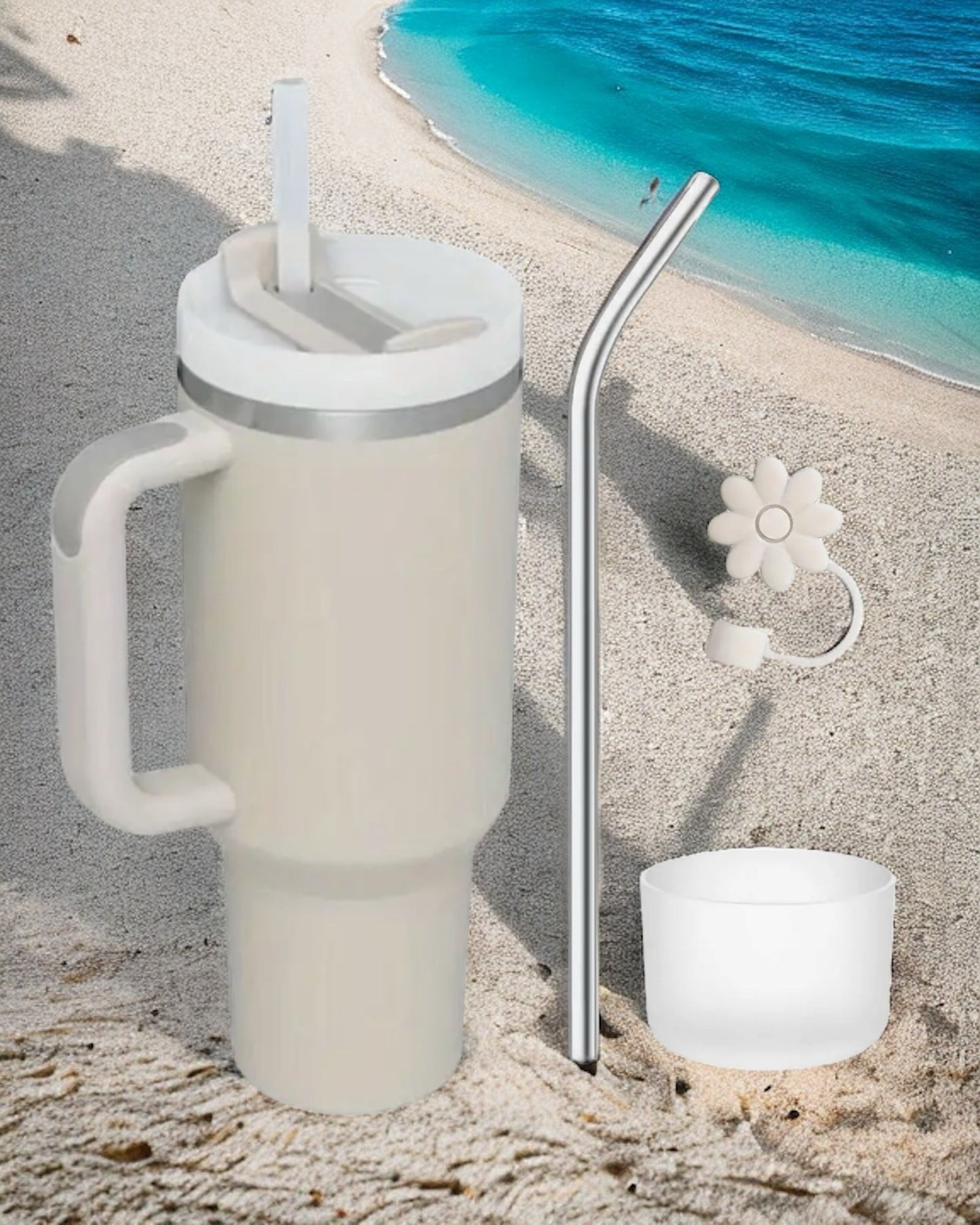 Edelstahl Thermobecher Beige 1.2l