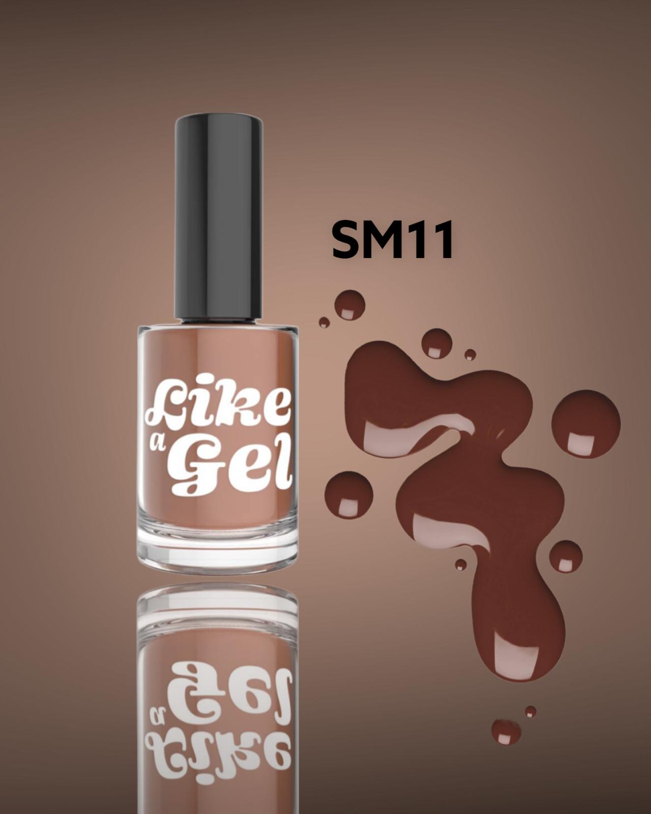 Like a Gel Nail Polish with Gel Effect Light Brown 10 ml (SM11)